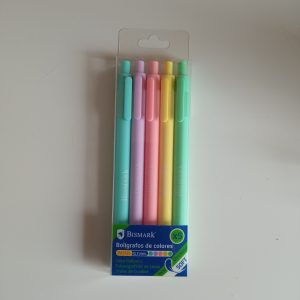 Bolígrafo bismark 5 colores pastel.