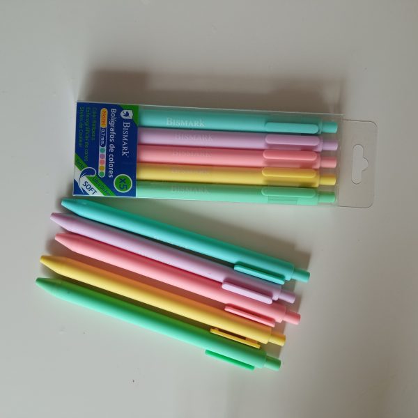Bolígrafo bismark 5 colores pastel doble