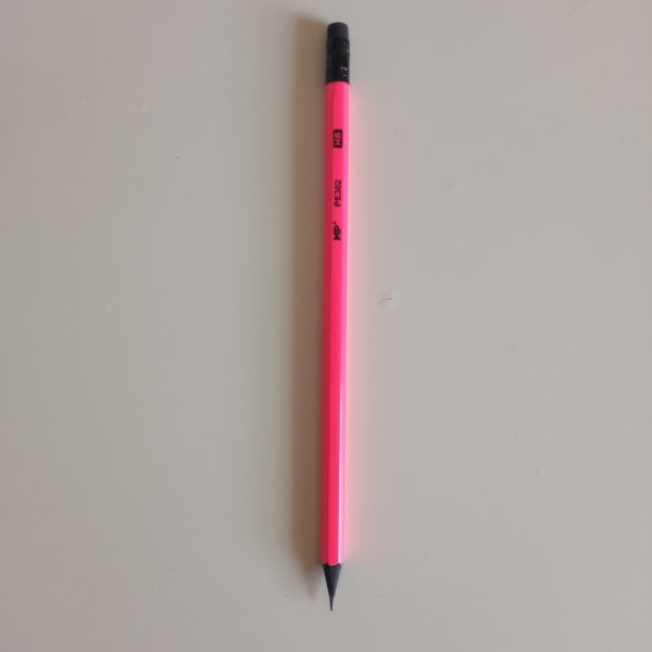 Lápiz rosa con goma MP hexagonal individual