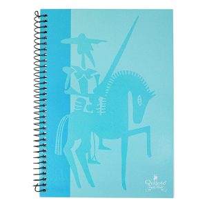 Cuaderno Quijote Espiral A5 80H Pautado 2.5 Tapa Dura Azul