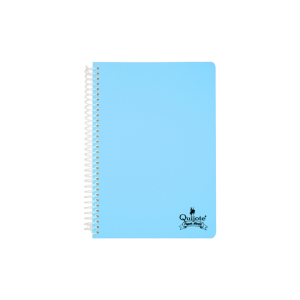 Cuaderno espiral flexible Quijote A5 80H pautado 2.5 tapa plástico Azul