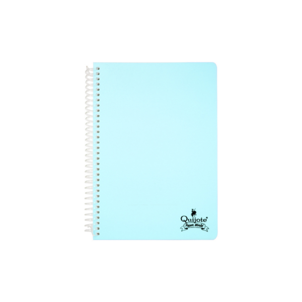 Cuaderno espiral flexible Quijote A5 80H pautado 2.5 tapa plástico Turquesa