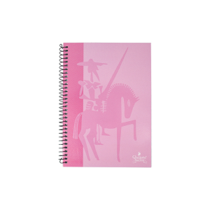 Cuaderno Quijote Espiral A5 80H Pautado 2.5 Tapa Dura Rosa
