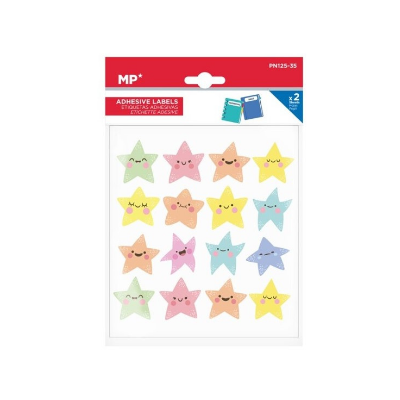 Etiquetas adhesivas decoradas estrellas MP