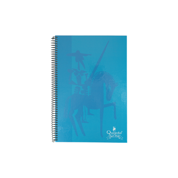 Cuaderno espiral Cervantes A4 80H hoja lisa tapa dura Azul