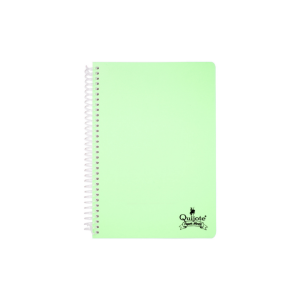 Cuaderno Espiral Flexible Quijote A5 80H Cuadros 4X4Mm Tapa Plástico Verde