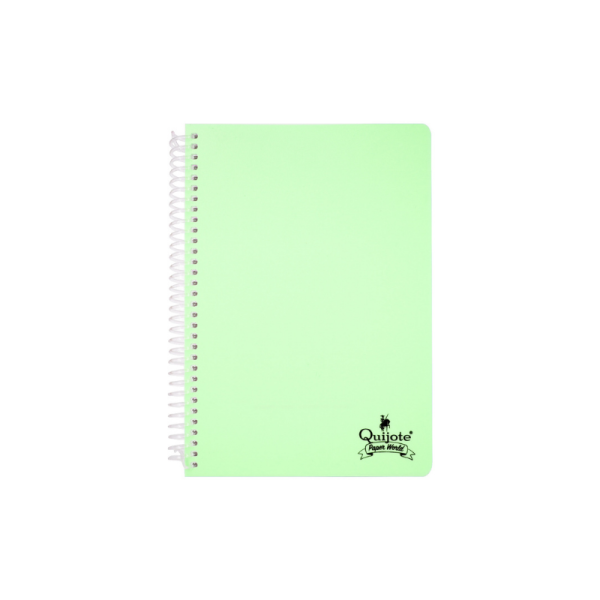 Cuaderno Espiral Flexible Quijote A5 80H Cuadros 4X4Mm Tapa Plástico Verde
