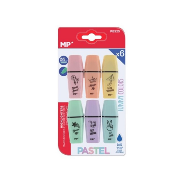 Marcador MP pastel mini caritas 6 uds pack ahorro