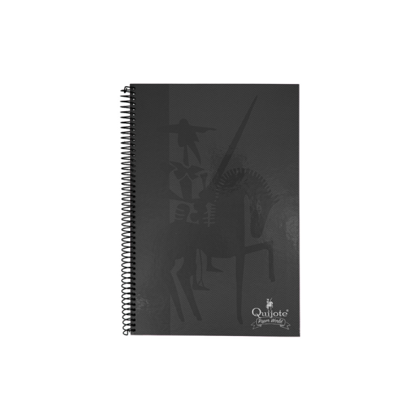 Cuaderno espiral Cervantes A4 80H hoja lisa tapa dura Negro