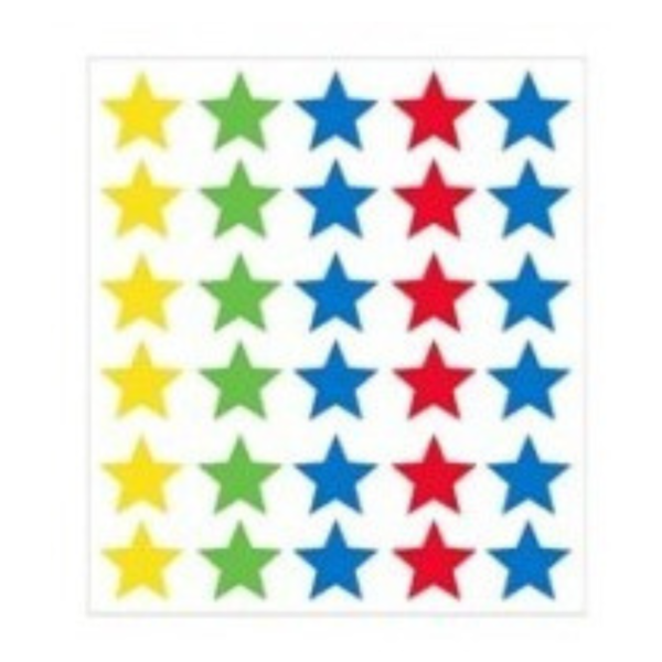 Etiquetas adhesivas decoradas estrellas colores MP