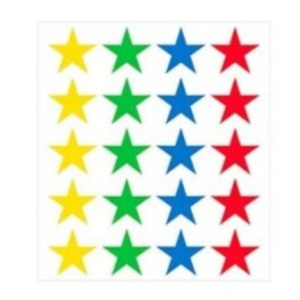Etiquetas adhesivas decoradas estrellas de colores MP