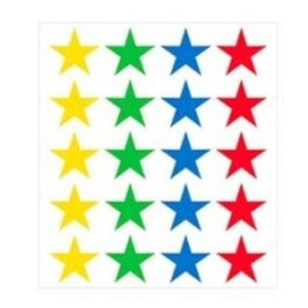 Etiquetas adhesivas decoradas estrellas de colores MP