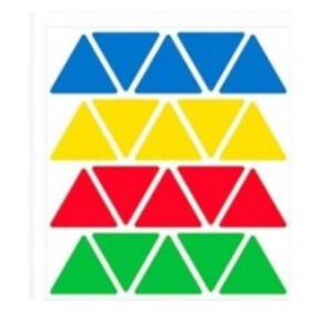 Etiquetas adhesivas decoradas triángulos MP