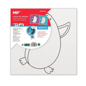 Lienzo infantil para colorear 20 x 20 cm. MP. Diseño pingüino sonriente