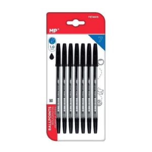 Bolígrafos negro punta 1.0 mm pack 7 uds MP