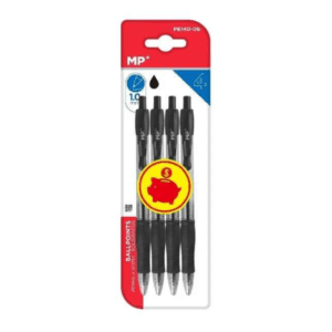 Bolígrafos negro punta clic 1.0 mm 4 Uds MP