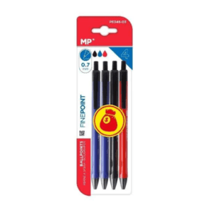 Bolígrafo tinta aceite pack 4 uds 0.7 mm MP