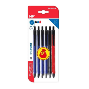 Bolígrafo tinta aceite 0.7 mm MP Pack 6 uds