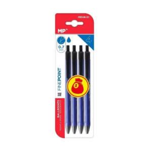 Bolígrafo tinta aceite 0.7 mm azul pack 4 MP