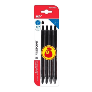 Bolígrafo tinta aceite 0.7 mm negro pack 4 MP