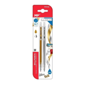 Bolígrafos tinta gel dorado y plateado pack 2 uds MP