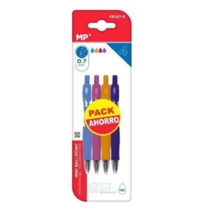 Bolígrafo gel mini punta colores 0.7 mm 4 Uds MP