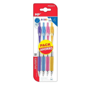 Bolígrafo gel pack ahorro colores 4 uds MP