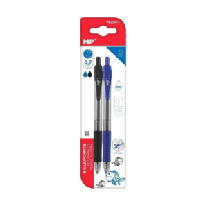 Bolígrafo gel punta 0.7 mm 2 Uds click azul y negro MP