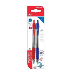Bolígrafo gel punta 0.7 mm 2 Uds click azul y rojo MP
