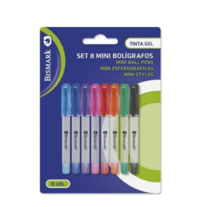 Mini bolígrafos gel 8 colores bismark