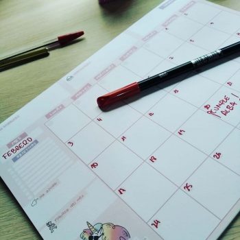 Calendario mensual para oposición
